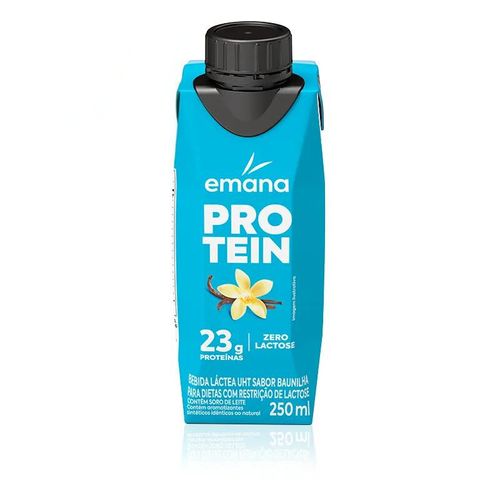 BEBIDA LÁCTEA PROTEIN ZERO LACTOSE BAUNILHA EMANA 250ML 6 UNIDADES