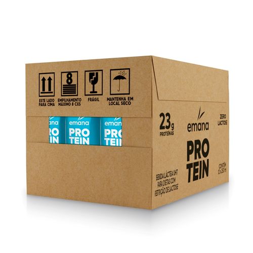 BEBIDA LÁCTEA PROTEIN ZERO LACTOSE BAUNILHA EMANA 250ML 12 UNIDADES